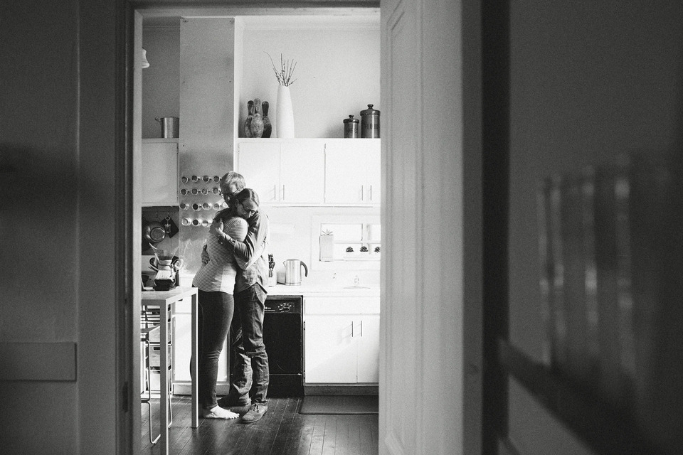 engagement session in the san francisco mission district, making pancakes, hiking bernal heights