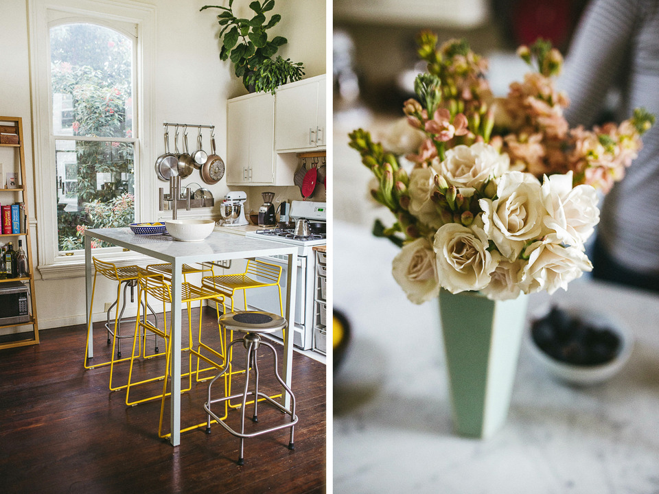 engagement session in the san francisco mission district, making pancakes, hiking bernal heights
