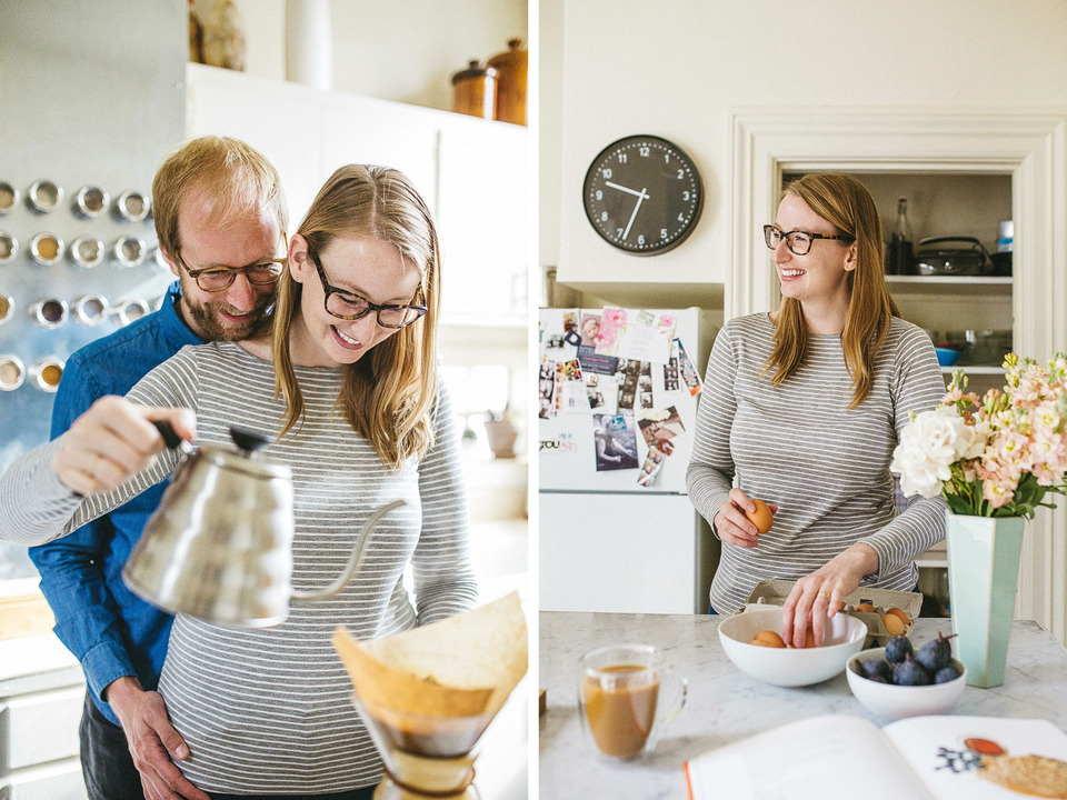 engagement session in the san francisco mission district, making pancakes, hiking bernal heights