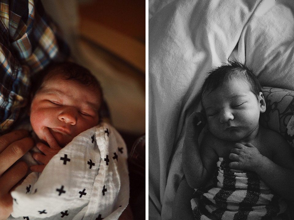 baby boy in swaddle blanket