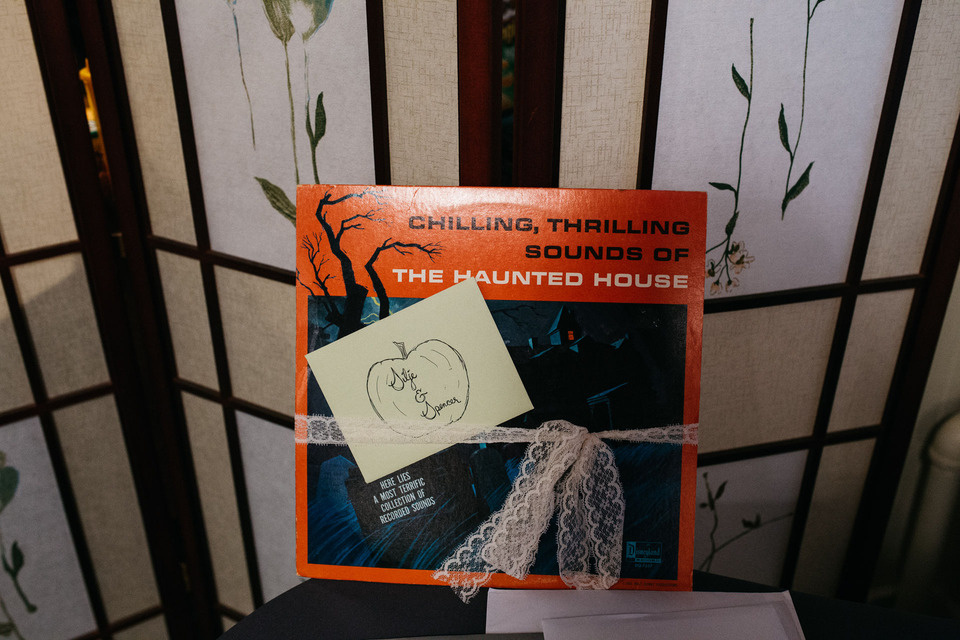 tattooed vintage pinup girl bride and groom portland cathedral park wedding